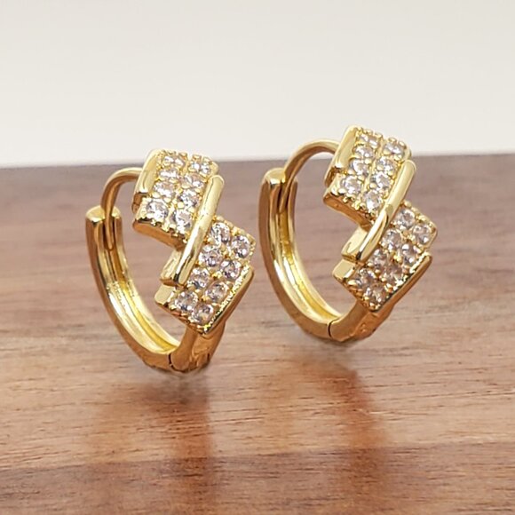 14K Gold Womens Small 2ct Diamond Hoop Earrings Ladies NEW 14 K Silver Jewelry
